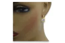 14K Yellow gold Zircon Earrings Vintage Jewlery vec018y